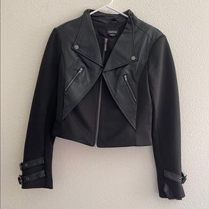 BEBE Scuba + Faux Leather Jacket Sz S